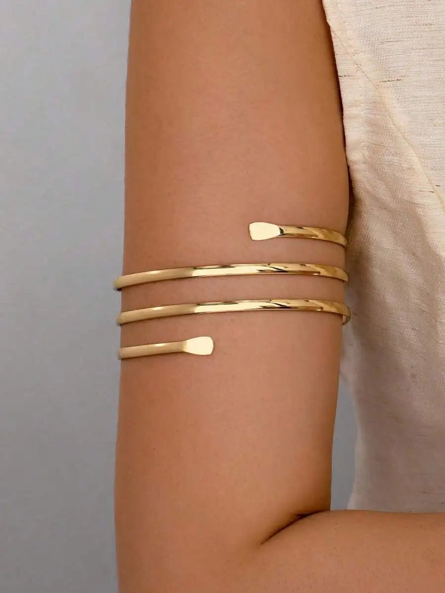 1pc Women Metal Wire Armband, Upper Arm Bracelet, Summer Body Jewelry