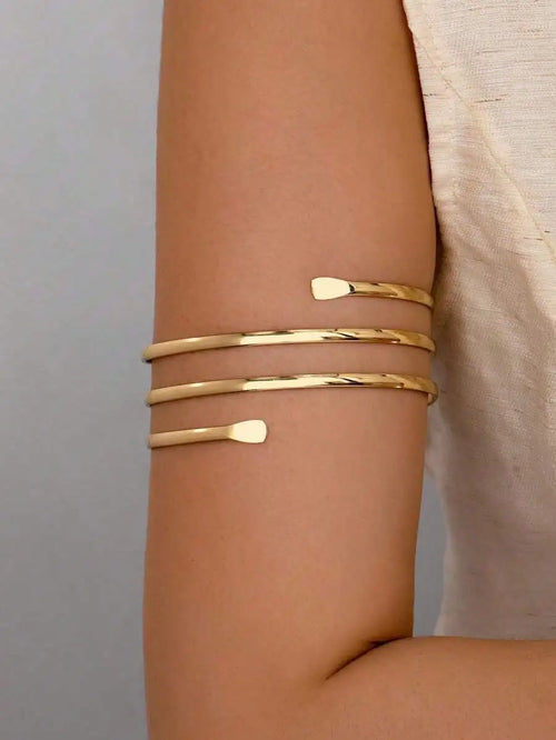 1pc Women Metal Wire Armband, Upper Arm Bracelet, Summer Body Jewelry