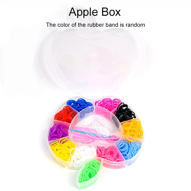Rope Weaving Kit with Cute Storage Box Handicrafts Friendship Bracelet Making Rubber Band DIY Material Pack Loom Bands Kit TMZ