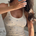 Outdoor Homewear Sets Women Pajama Sets Spring Summer New Casual Print Sleeveless Vest Trousers Two-piece Loungewear Set Women