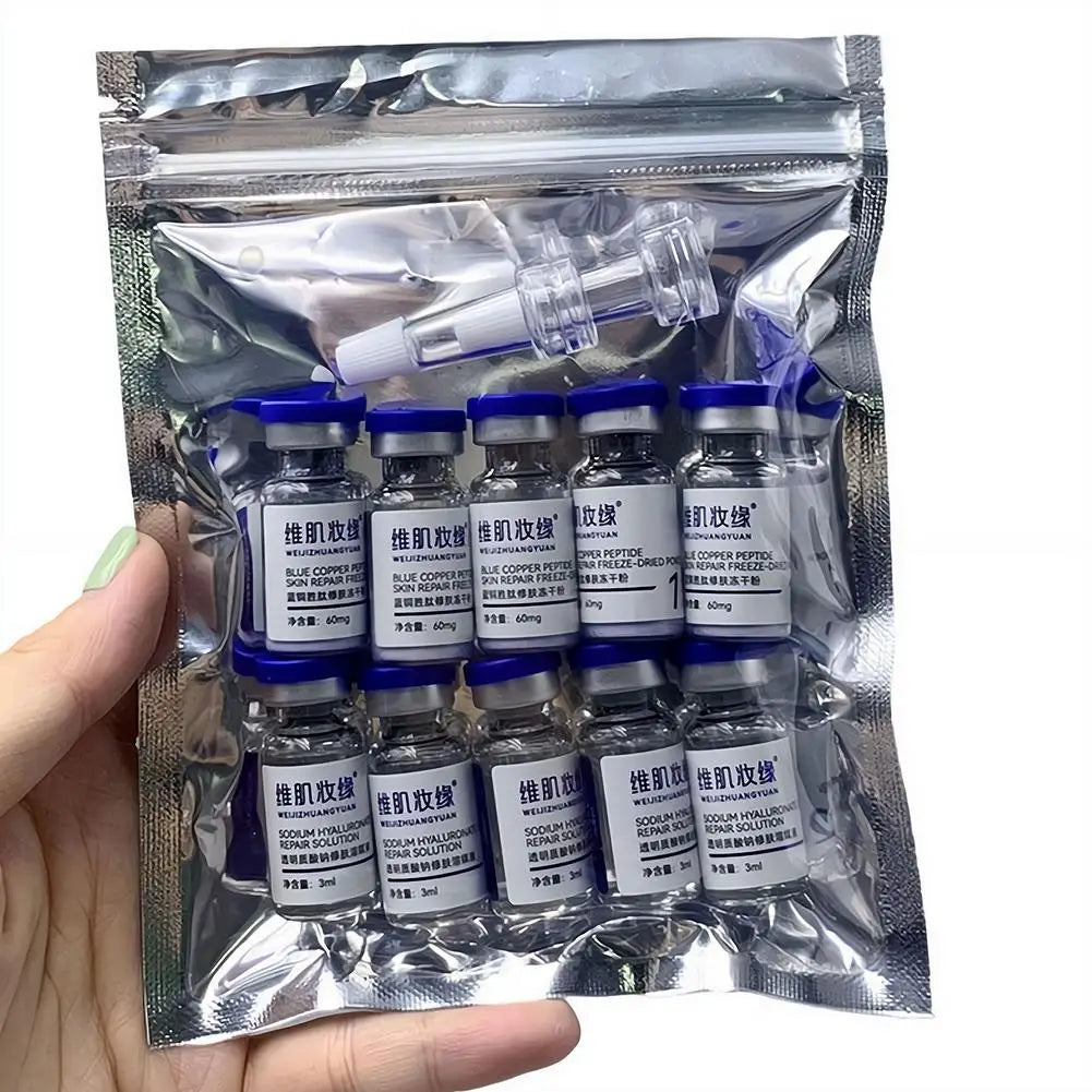 GHK-CU Copper Lyophilized Powder Anti-wrinkle And Firming Blue Copper Skin Repair Freeze-dried Powder Set Reduce Fine Lines