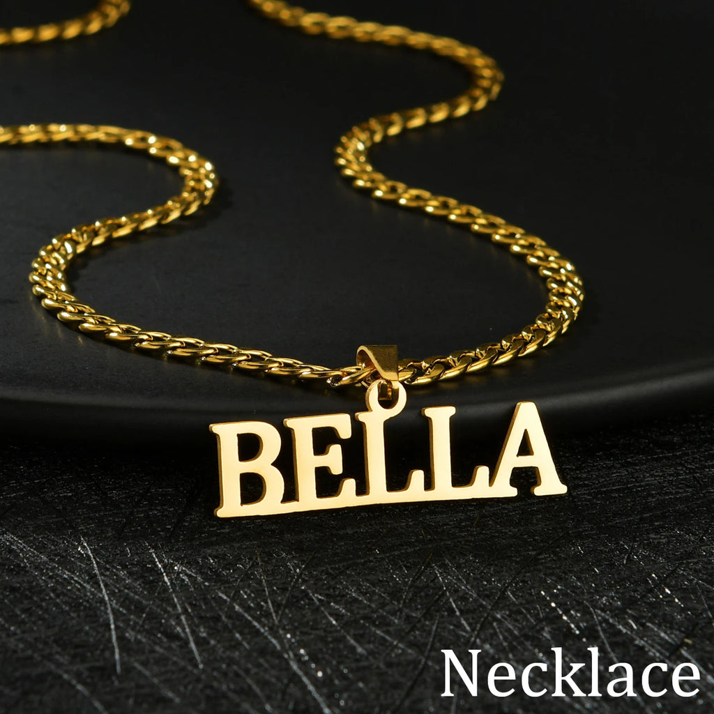 New Personalized Custom 5mm NK Thick Bracelet and Necklace Jewelry Set Pendant Stainless Steel For Men Bangle Birthday Gift