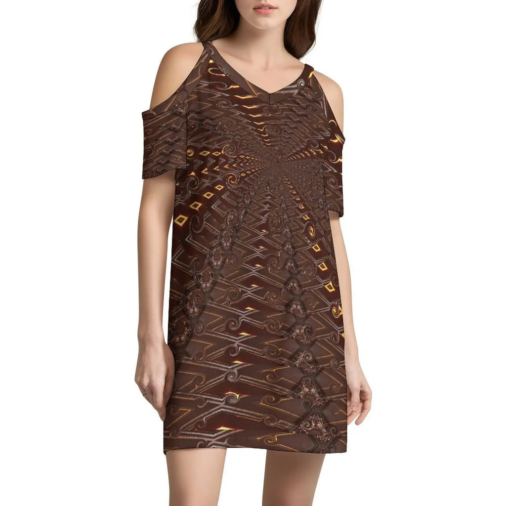 Traveling Through Time Women's Elegant Party Dress A-Line Dress With Short/Long/Sleeveless Options Time Travel Digital Process