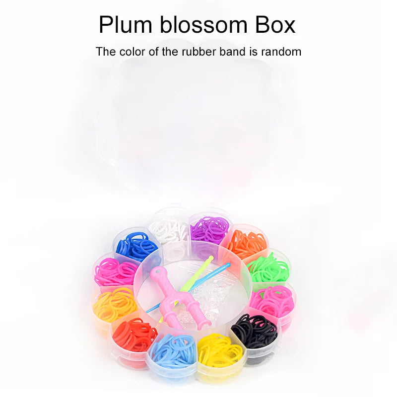 Rope Weaving Kit with Cute Storage Box Handicrafts Friendship Bracelet Making Rubber Band DIY Material Pack Loom Bands Kit TMZ