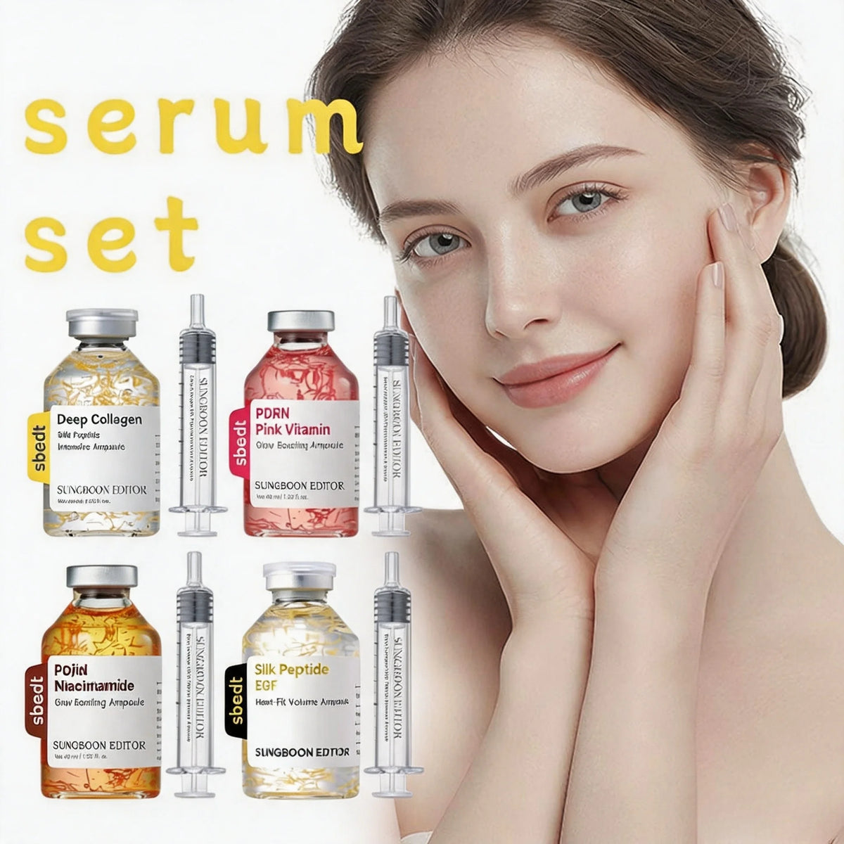 Silk Peptide Collagen Intensive Lifting Ampoule Anti Aging Serum 30 Peptide Complex Skin Tightening Firming Hydrating Elasticity