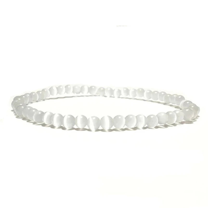 3 PCS/Set Pure Natural Stone White Cat Eye Bracelet Tibetan Buddhism 925 Silver Plated C-Bangle Unisex Prints Party Jewelry Gift