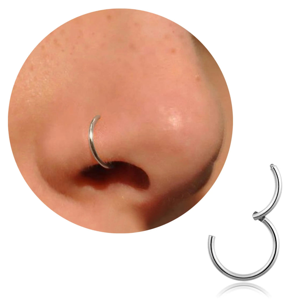 18G  316L Surgical Steel Nose Ring Hoop, Cartilage Hoop Earrings for Women Men  Piercing Jewelry 6mm/8mm/10mm/12mm