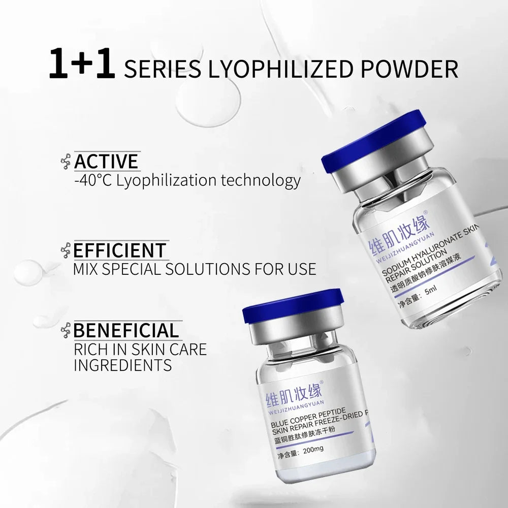 Effective Peptide 99% GHK-CU Copper  Lyophilized Powder For Anti-Aging Fade Fine Lines Improve Elasticity Repair Skin Barrier