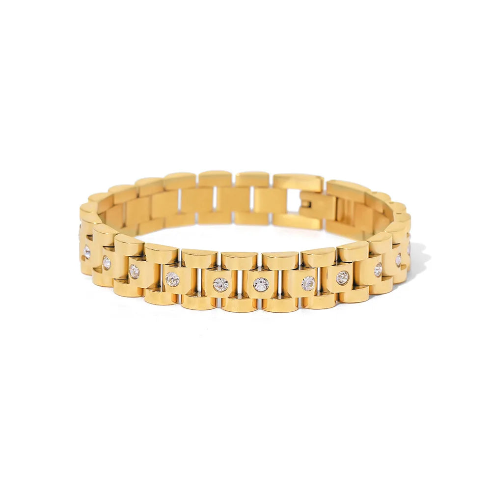 New Europe and the United States stainless steel vintage strap bracelet does not lose colour suitable for women mens daily wear