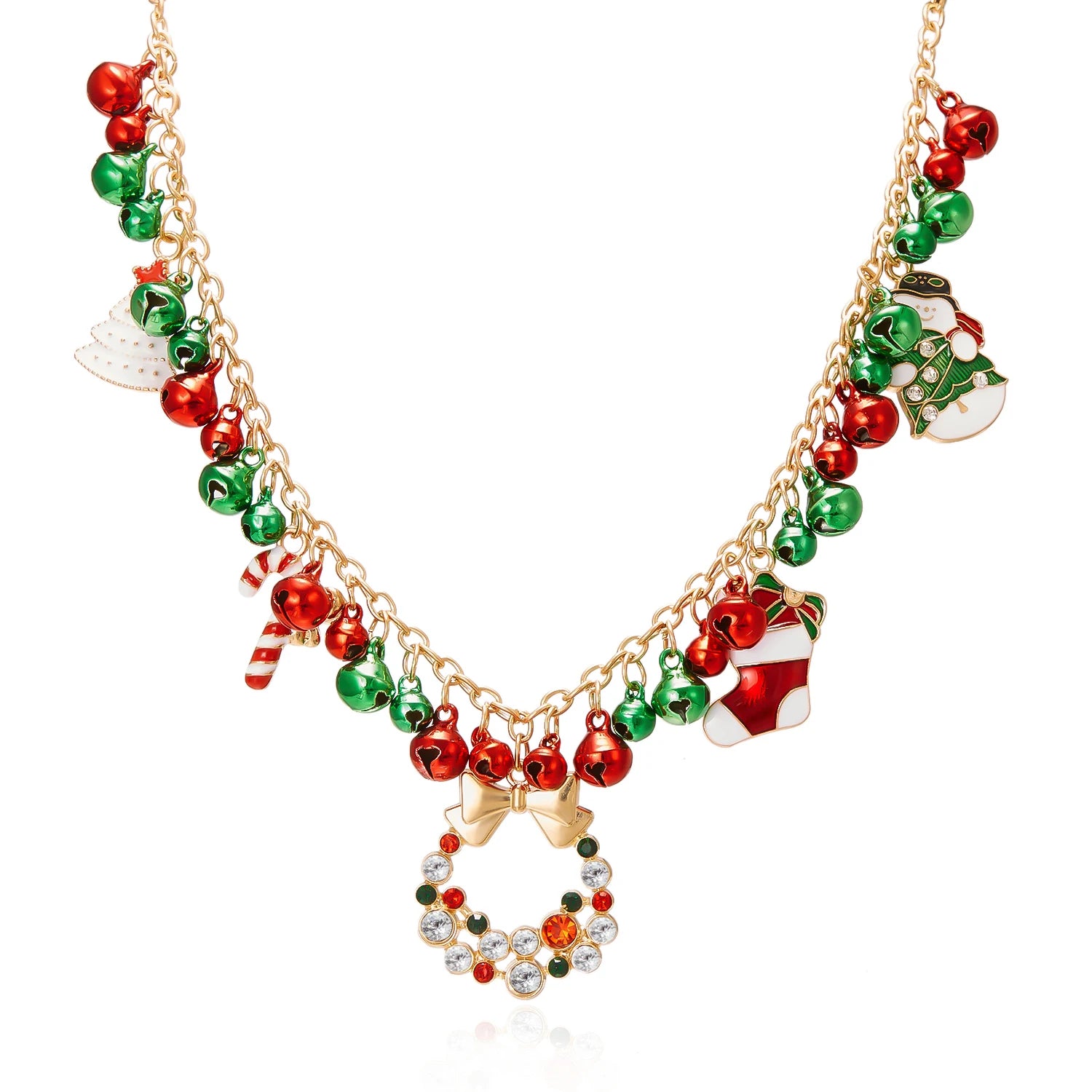 Christmas Necklace Snowman Bow Pendant Necklace Party New Year Fashion Jewelry Gift Women Girl
