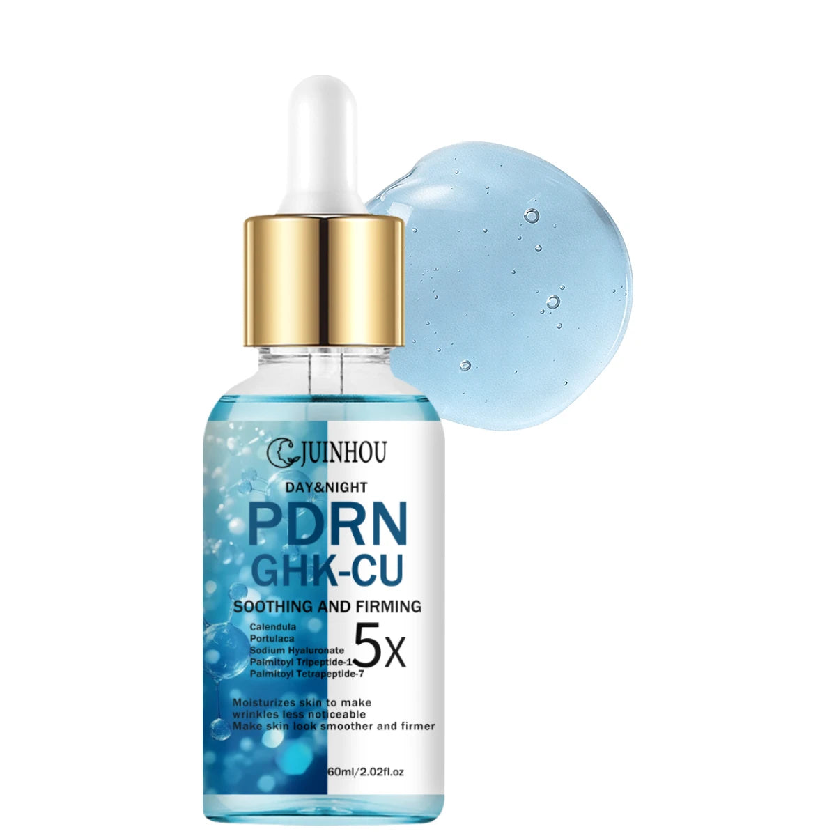 JUINHOU PDRN GHK-CU Copper Peptide Facial Serum Firming Dull Skin Fine Lines Hydrating Brightening Facial Essence For Daily Face