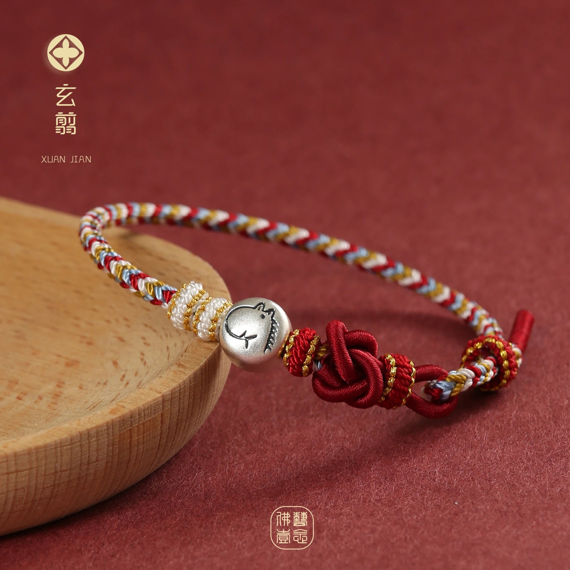 New 999 Silver 12 Zodiac Tai Sui Amulet for Horse Life Year Women's Triple Lucky Beads Hand-woven Red Rope Gift for Men Bracelet