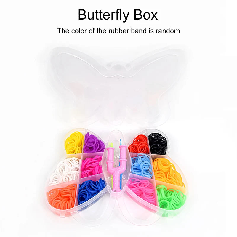 Rope Weaving Kit with Cute Storage Box Handicrafts Friendship Bracelet Making Rubber Band DIY Material Pack Loom Bands Kit TMZ