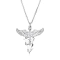 Medical Veterinary Necklace Classic Medical Staff Angel Wings Caduceus Pendant for Medical Students Jewelry Accessories