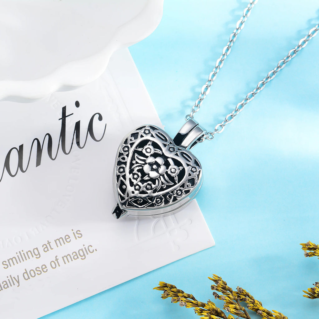 Always in My Heart Cremation Jewelry Stainless Steel Urn Necklace for Ashes Locket Memorial  Keepsake Pendant