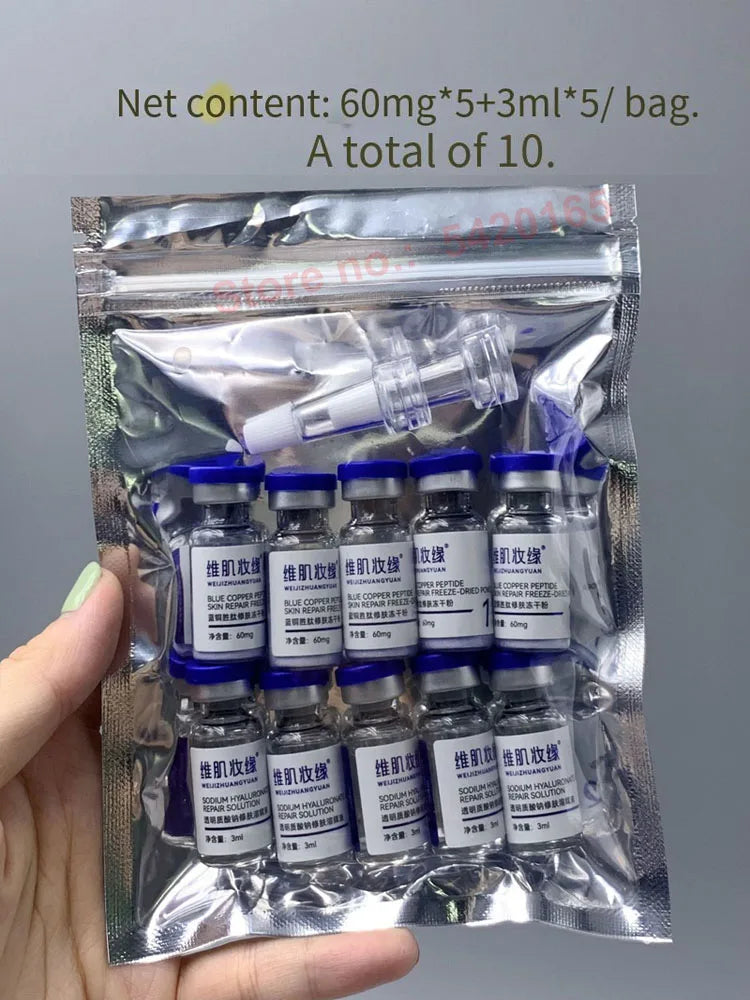 Effective Peptide 99% GHK-CU Copper  Lyophilized Powder For Anti-Aging Fade Fine Lines Improve Elasticity Repair Skin Barrier