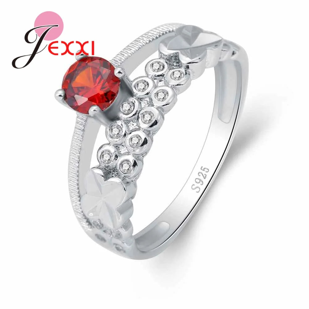 New Arrival Small Circles Jewelry 925 Sterling Silver With Black Austrian Crystal Women Party Enagaement Gift Wholesale