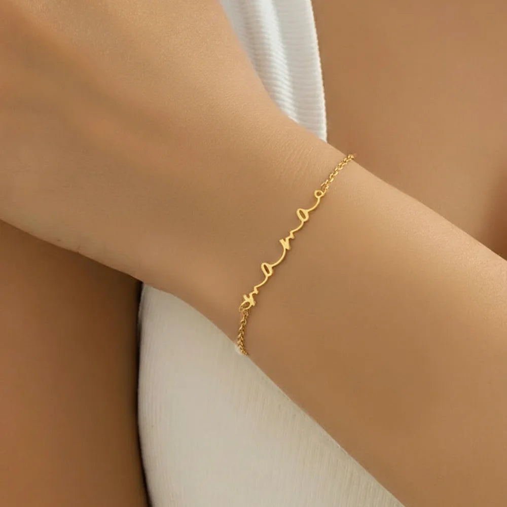 DGIDDK Stainless Steel Mama Letter Pendant Bracelet Elegant And Sophisticated Mother's Day Gift Fashionable Bracelet For Women