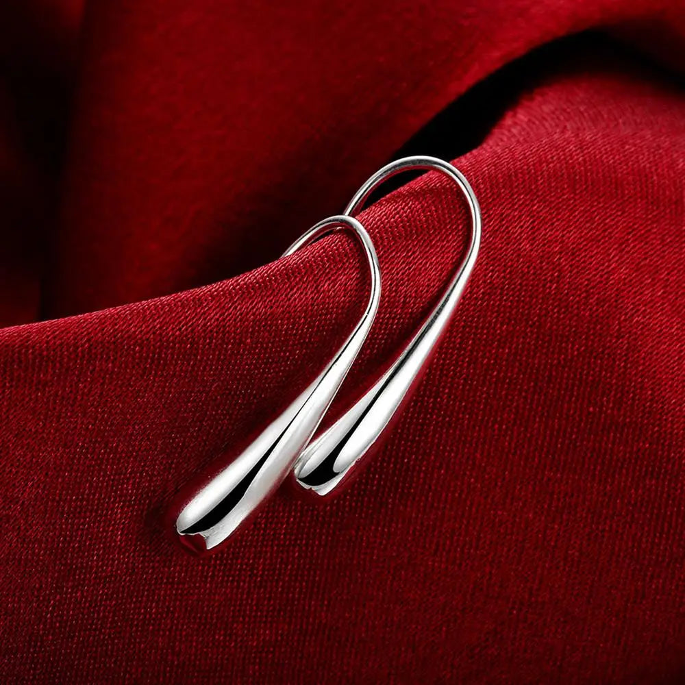New 925 stamped silver Plated water drop chain necklaces earrings bracelets Fashion jewelry set for women wedding Accessories