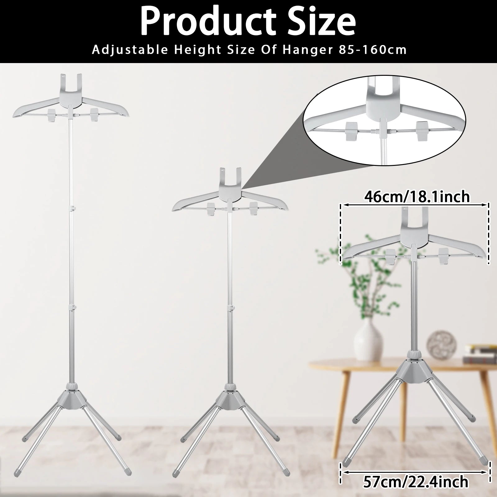Steamer Stand Telescopic Garment Steamer Rack Height Adjustable Foldable Portable Standing Garment Hanger for Steaming Clothes