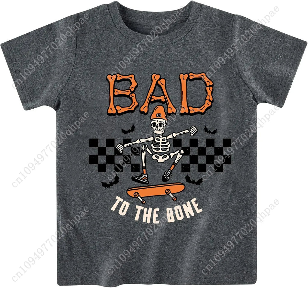 Toddler Boy Girls Halloween Shirt Pumpkin Ghost Tops Kids Outfits Short Sleeve Tshirt