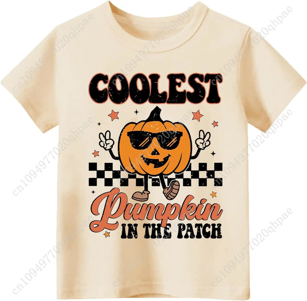 Toddler Boy Girls Halloween Shirt Pumpkin Ghost Tops Kids Outfits Short Sleeve Tshirt