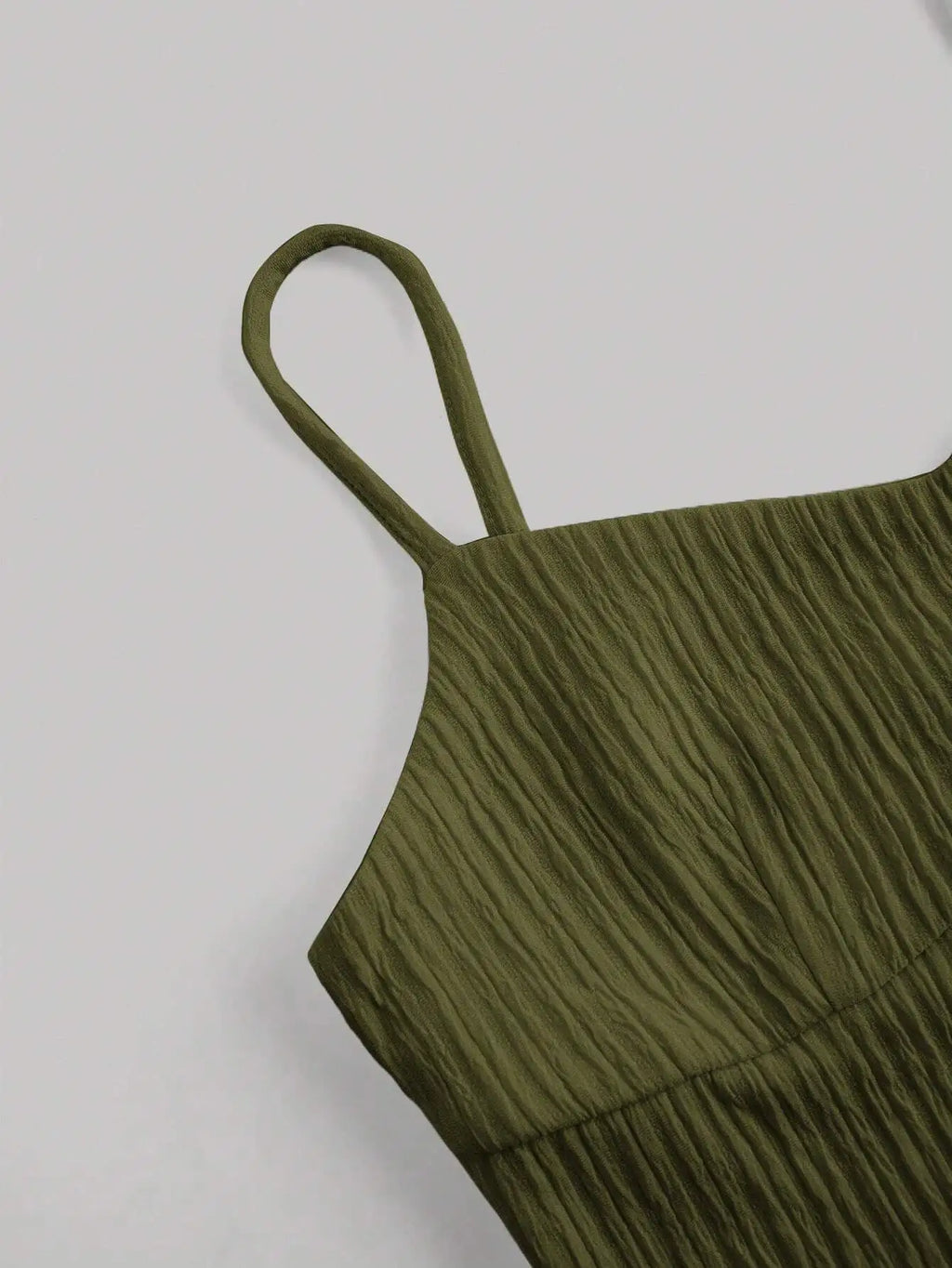 Women Summer Casual Solid Ribbed Camisole Top And Ruffle Hem A-Line Skirt Set