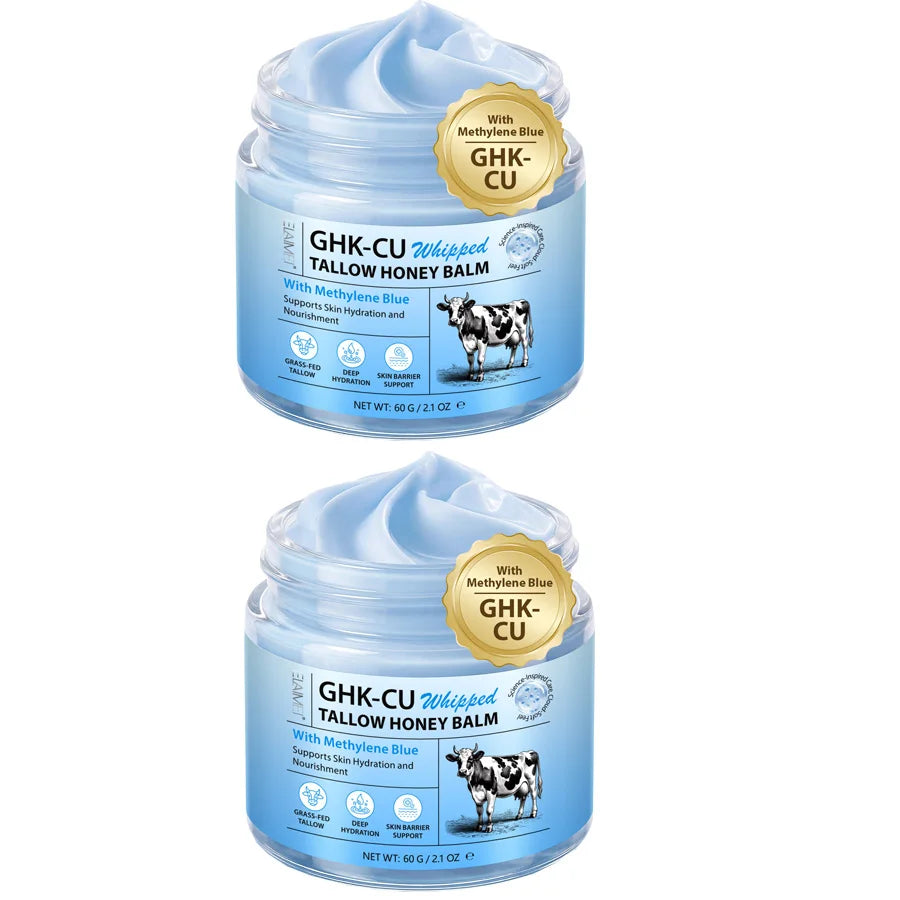 Copper Peptides Beef Tallow for Skin,GHK-Cu Peptide Tallow and Honey Balm for Face Body Moisturizer Cream Safe for Dry Sensitive