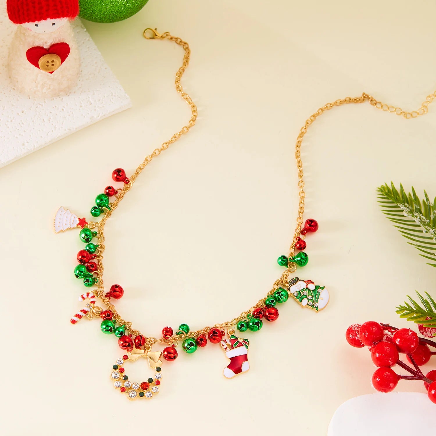 Christmas Necklace Snowman Bow Pendant Necklace Party New Year Fashion Jewelry Gift Women Girl