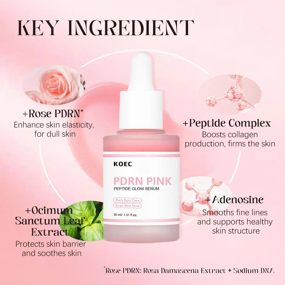 30ml Salmon PDRN Collagen Peptide Facial Ampoule Serum Kit 0.25mm Microneedle Skin Booster Serum Wrinkle Improve Skin Elasticity