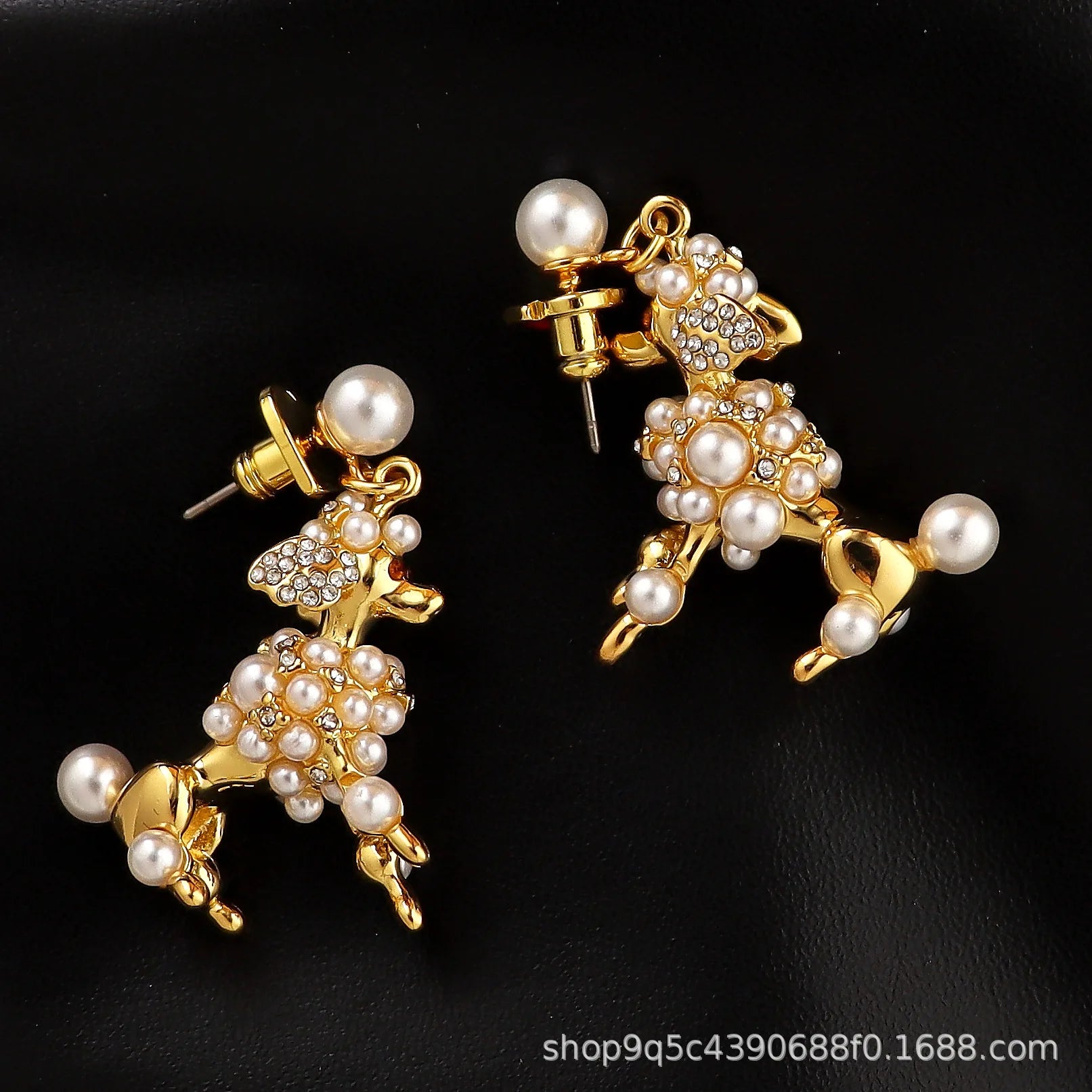 Pearl Puppy Earrings Fashion Animal Stud Earrings Jewelry Cute Gift for Girls
