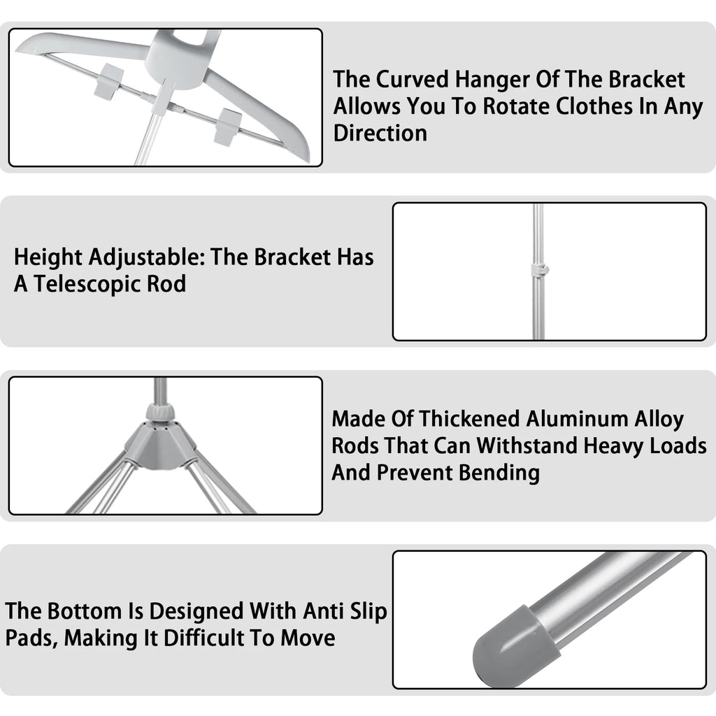 Steamer Stand Telescopic Garment Steamer Rack Height Adjustable Foldable Portable Standing Garment Hanger for Steaming Clothes