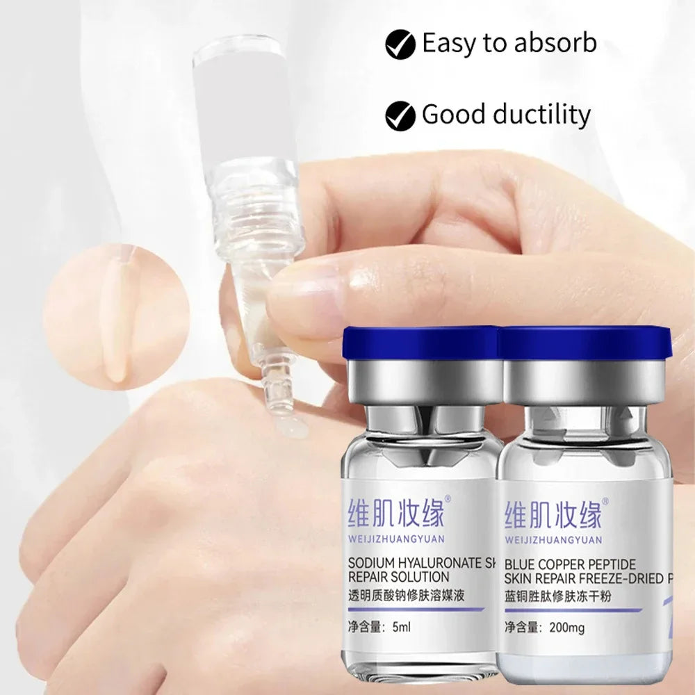 Effective Peptide 99% GHK-CU Copper  Lyophilized Powder For Anti-Aging Fade Fine Lines Improve Elasticity Repair Skin Barrier