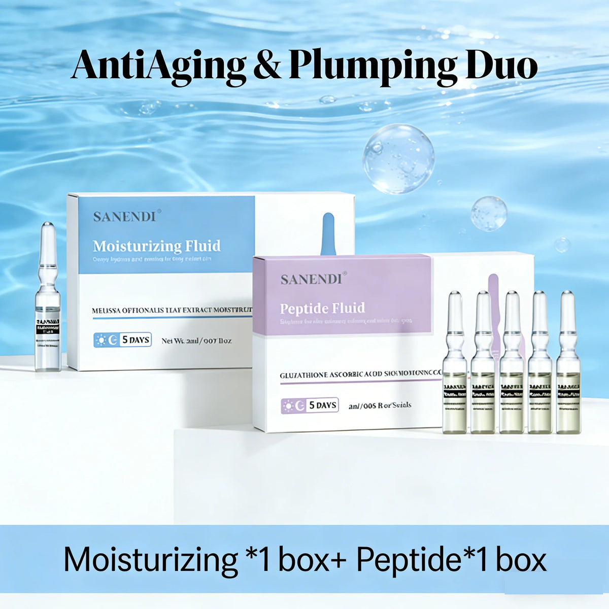 Korean Skin Care Ampoule GSH Peptide Collagen Lightweight Fluid Essence Moisturizing Firming Deep Hyadration Multi-effect Serum
