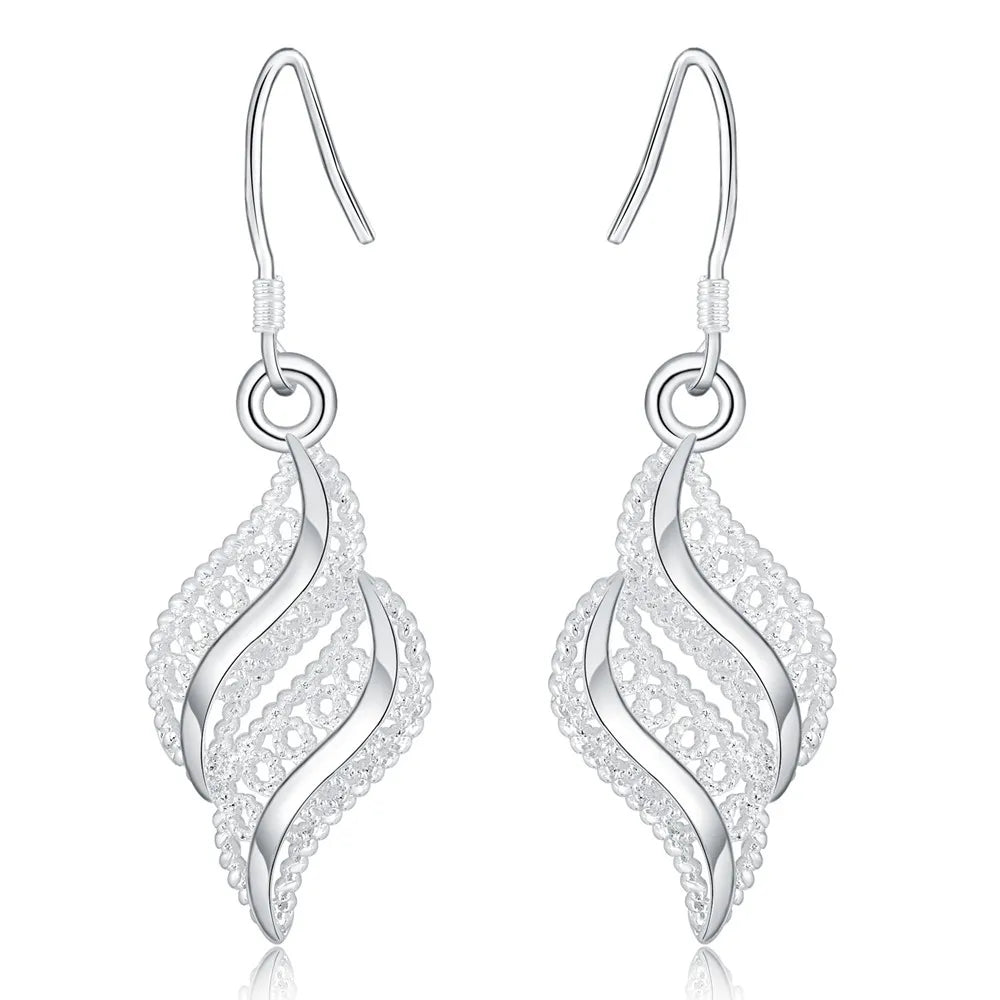 925 Sterling Silver Vintage Party Dangle Earrings For Women Wedding Engagement Luxury Jewelry Accessories Prevent Allergies