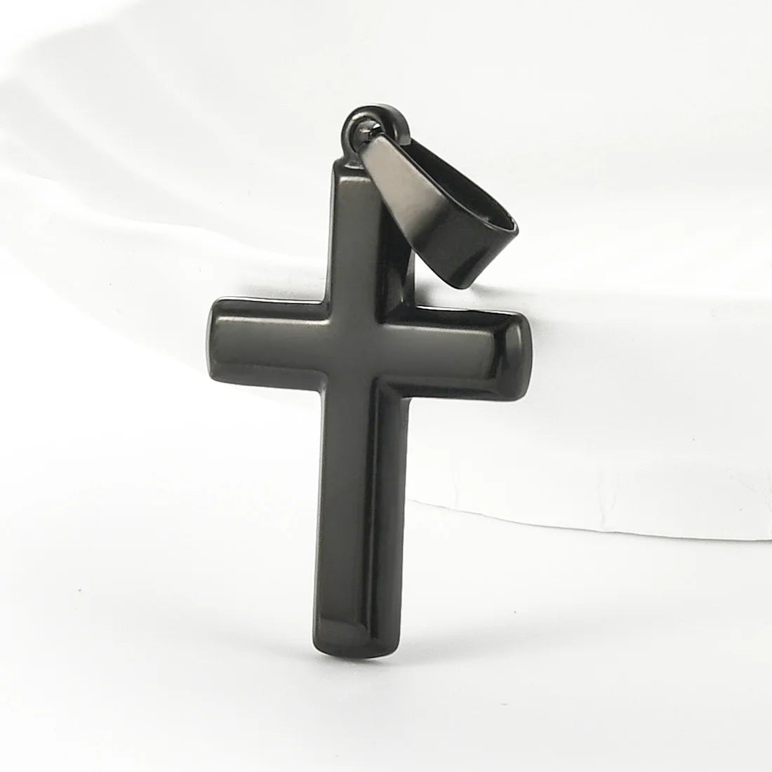 Simple Christian Stainless Steel Cross Pendant For Chain Necklace Women Men Minimalist Prayer Choker DIY Jewelry Accessories