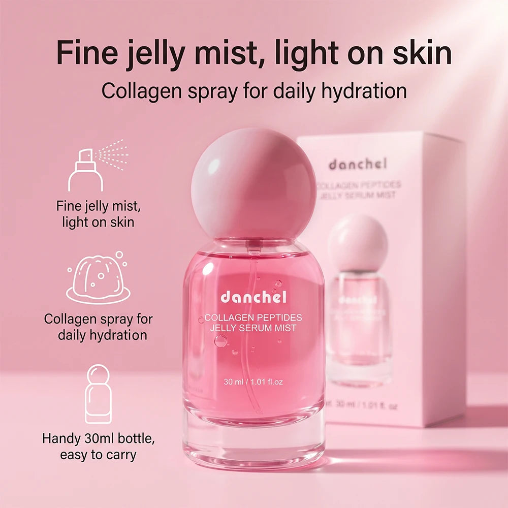 Collagen Peptide Jelly Essence Spray Deep Hydrating Gel Mist Soothing Repair Facial Toner Non-Sticky For Dry Sensitive Skin