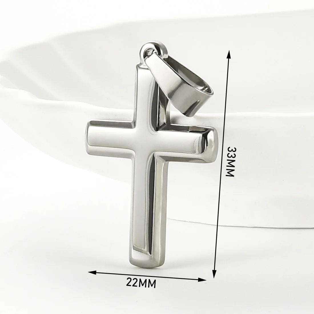 Simple Christian Stainless Steel Cross Pendant For Chain Necklace Women Men Minimalist Prayer Choker DIY Jewelry Accessories