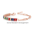 Dainty Fake Paperclip Tennis Bracelet for Women Adjustable Shiny Colorful Crystal Short Chain on Hand Party Sexy Jewelry KCH079