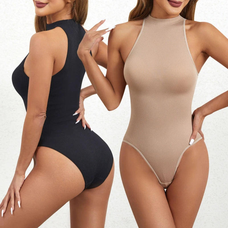 Buttoned High Elastic Skin-Friendly Waist-Cinching Body Shaping Strap Tight-Fitting Women Tummy Control One-Piece Bodysuit