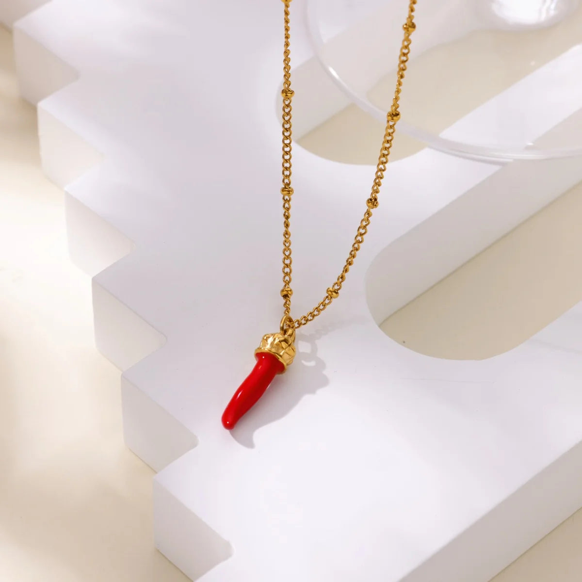 Free Shipping Vintage Chili Pendant Necklaces For Women Stainless Steel Chain Collar Necklace 2025 New Summer Beach Jewelry