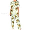 Women Pajama Sets Lounge Sleepwear Avocado Character Short Sleeve Nightwear