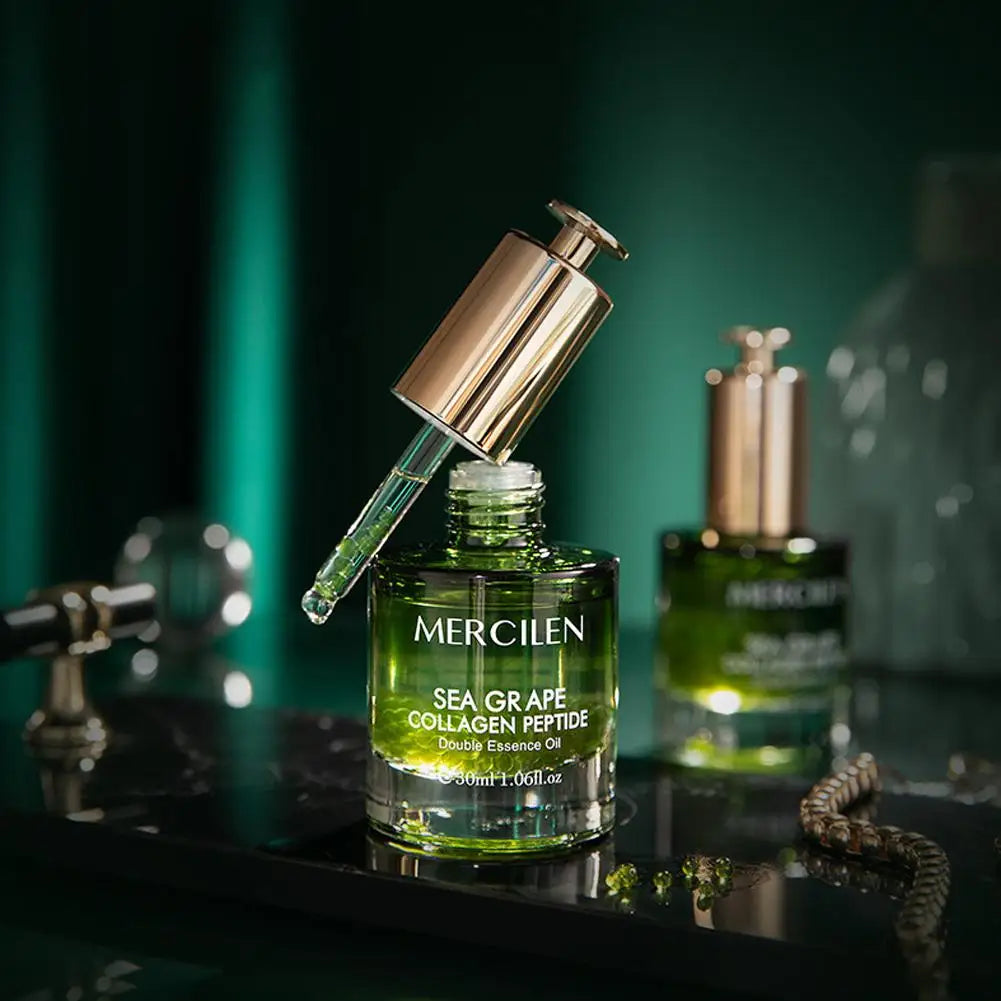 Sea Grape Collagen Peptide Double Essence Oil Facial Care Tightening Moisturizing Brightening Face Serum Korean skin care