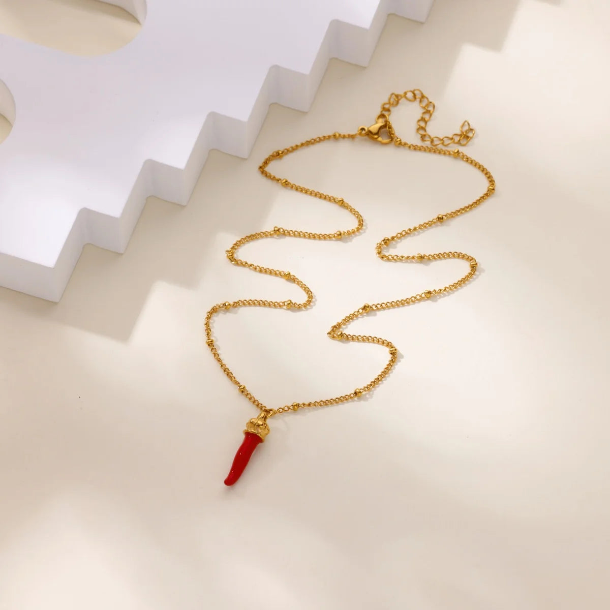 Free Shipping Vintage Chili Pendant Necklaces For Women Stainless Steel Chain Collar Necklace 2025 New Summer Beach Jewelry