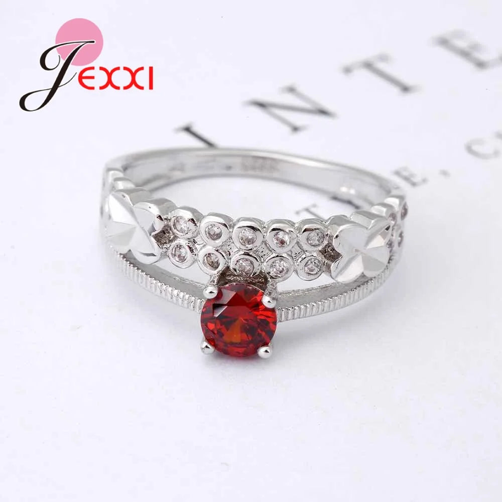 New Arrival Small Circles Jewelry 925 Sterling Silver With Black Austrian Crystal Women Party Enagaement Gift Wholesale