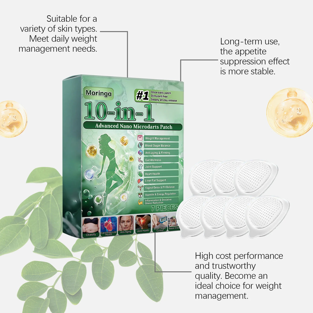 10in1 Moringa Microdart Patch Nano Technology Body Wellness Sticker Natural Herbal Extract Support Skin Firming Vitality Care