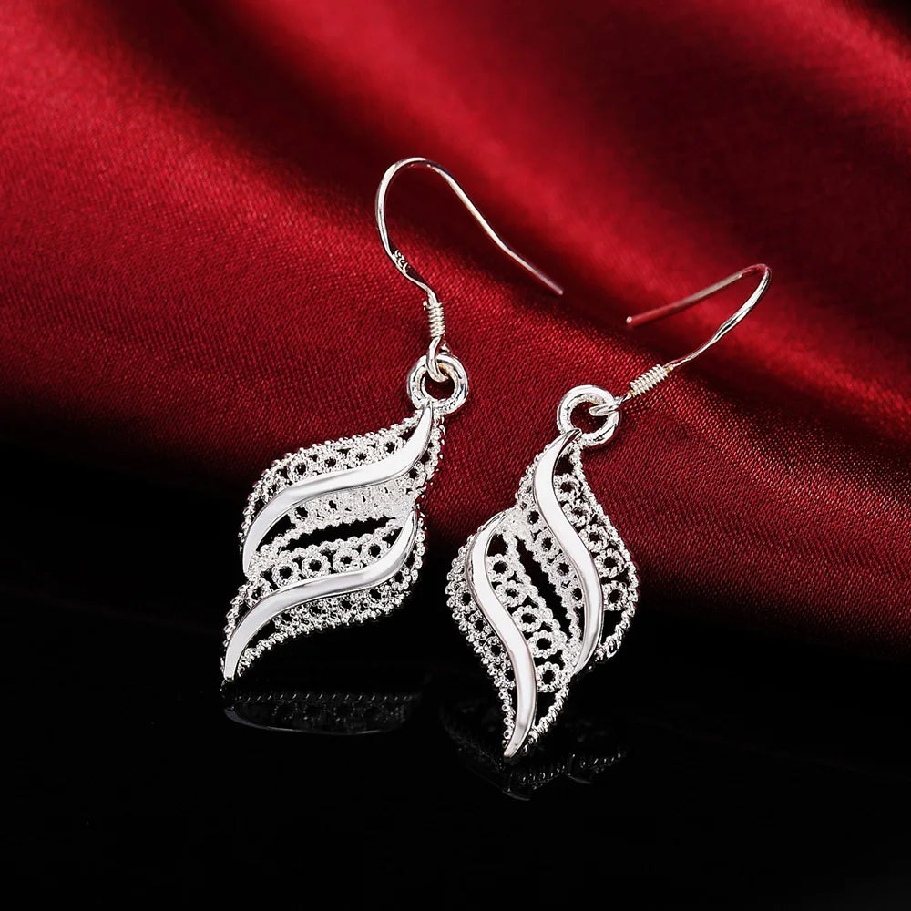 925 Sterling Silver Vintage Party Dangle Earrings For Women Wedding Engagement Luxury Jewelry Accessories Prevent Allergies