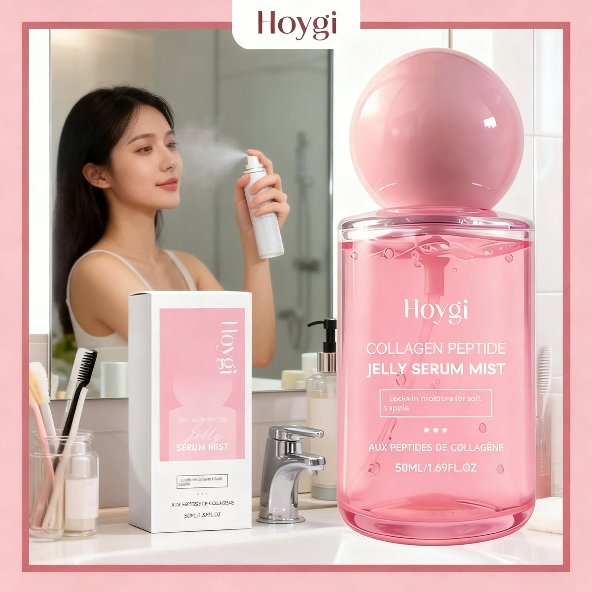 50ML 1/2/3PCS Collagen Peptide Jelly Serum Mist Deep Hydrating Face Spray Plumping Smoothing Dry Skin Revitalizing Skin Care