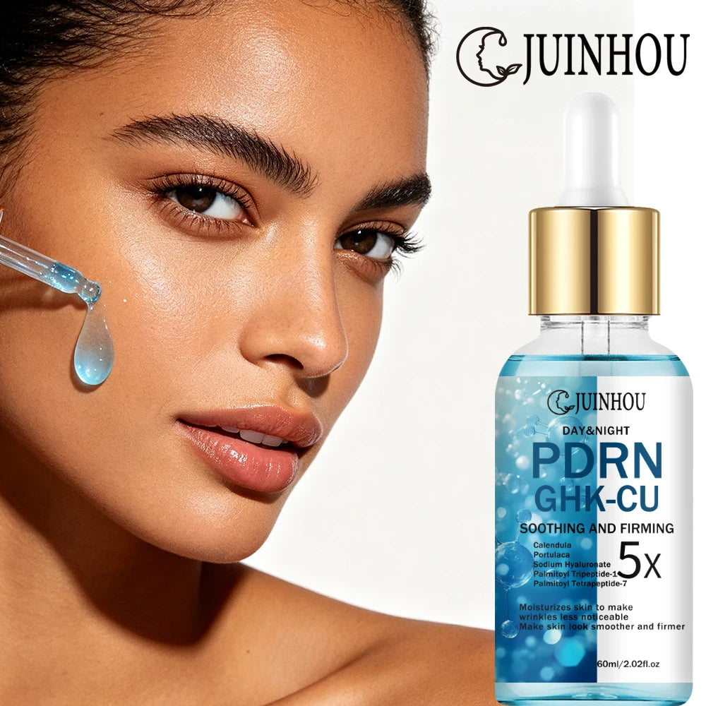 JUINHOU PDRN GHK-CU Copper Peptide Facial Serum Firming Dull Skin Fine Lines Hydrating Brightening Facial Essence For Daily Face
