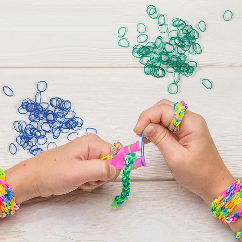 Rope Weaving Kit with Cute Storage Box Handicrafts Friendship Bracelet Making Rubber Band DIY Material Pack Loom Bands Kit TMZ